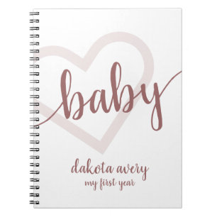 Carnet Coeur bébé Desert Rose Taupe Flourdissant Custom