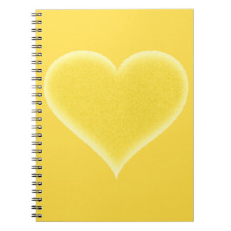 Carnet Coeur brouillé jaune personnalisable