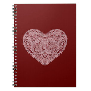 Carnet Coeur d'amour rose rouge