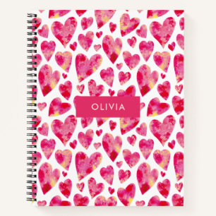 Carnet Coeur d'amour rose vif