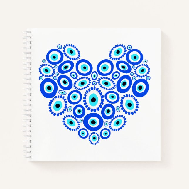 Carnet Coeur d'amour yeux grecs (Devant)