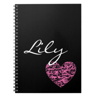 Carnet Coeur de cracket Abstrait rose personnalisable