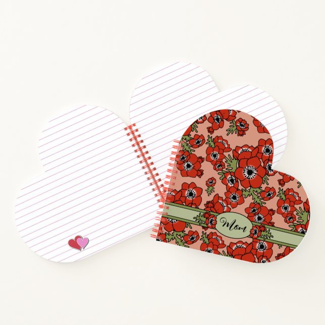 Carnet Coeur de fête des mères personnalisé (Intérieur)