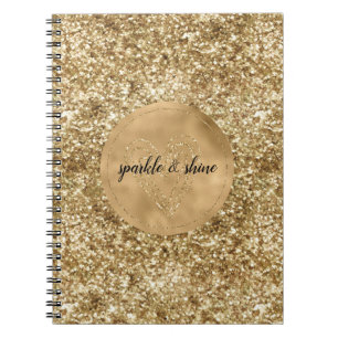 Carnet Coeur de Parties scintillant Gold Confetti