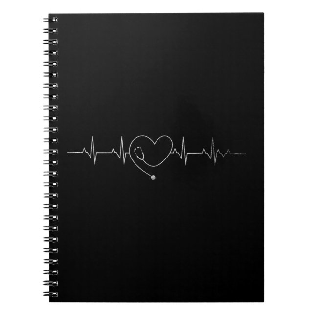 Carnet Coeur de soins infirmiers Médicale Stéthoscope Coe (Devant)