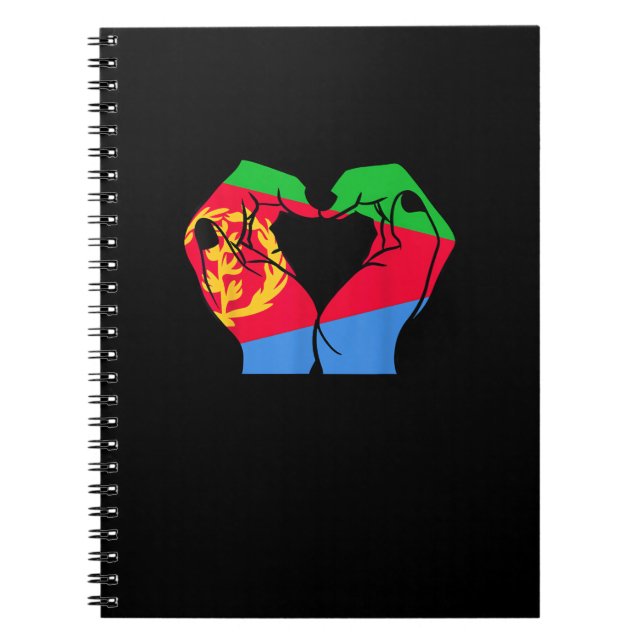 Carnet Coeur des mains avec drapeau érythréen (Devant)