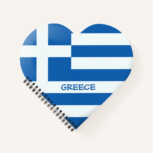 Carnet Coeur du drapeau grec (Devant)