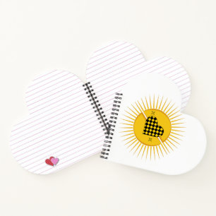 Carnet Cœur Échiquier du Soleil Doré