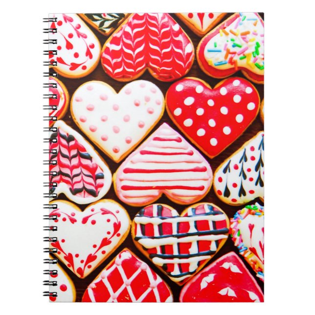 Carnet Coeur en forme de biscuits glaçage pour le jour de (Devant)