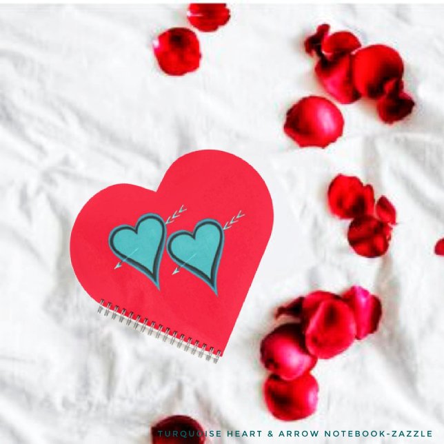 Carnet Coeur et flèche turquoise (Créateur téléchargé)