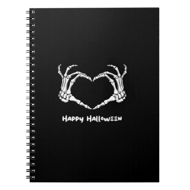 Carnet Coeur main squelette éffrayant avec "Happy Hallowe (Devant)