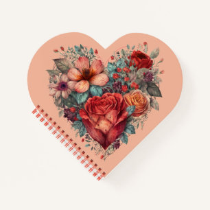 Carnet Coeur plein de fleurs