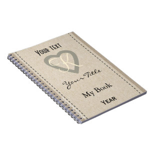 Carnet Coeur simple personnalisé de monogramme