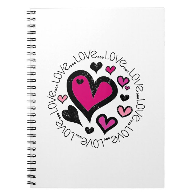 Carnet Coeurs Amour Amour Amour (Devant)