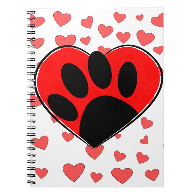 Carnet Coeurs Amoureux de les chiens partout (Devant)