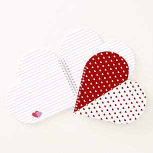 Carnet Coeurs Blancs Et Rouges En Forme De Coeur