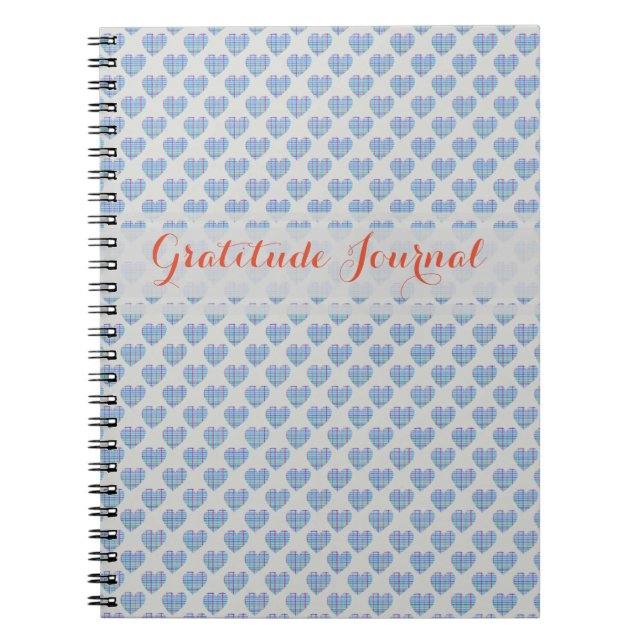 Carnet Coeurs bleus sur gris (Devant)