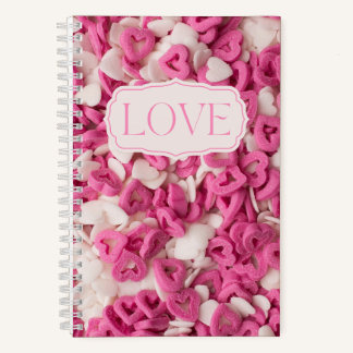 Carnet Coeurs bonbons rose et blanc Sweets Lots