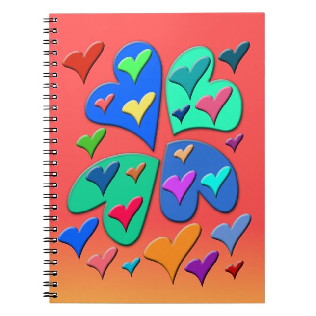 Carnet Coeurs colorés (Devant)