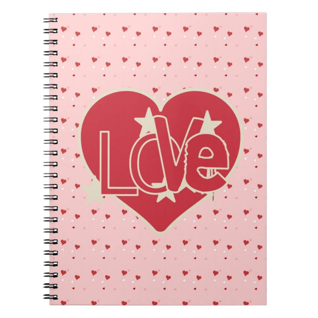 Carnet Coeurs d'amour et étoiles (Devant)
