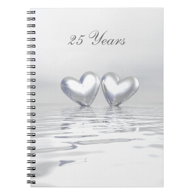 Carnet Coeurs de l'anniversaire d'argent (Devant)