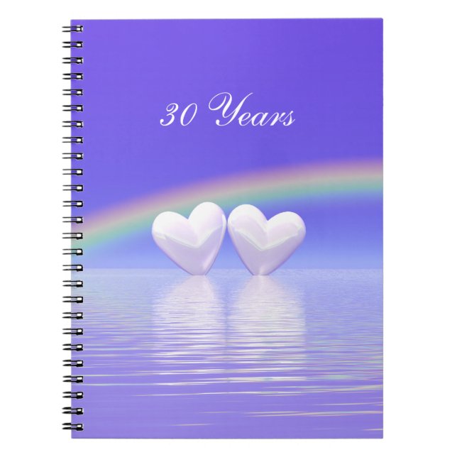Carnet Cœurs de perle pour 30e anniversaire (Devant)