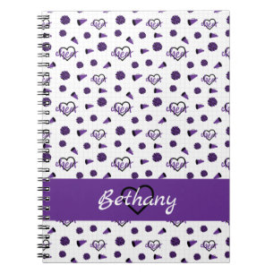 Carnet Coeurs de poitrine violet, pots de poing, Motif de