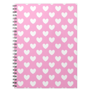 Carnet Coeurs de polka blanc sur Cotton Candy rose