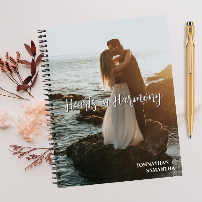 Carnet Coeurs en Harmonie, Photo Mariage, Elegant Custom (Créateur téléchargé)