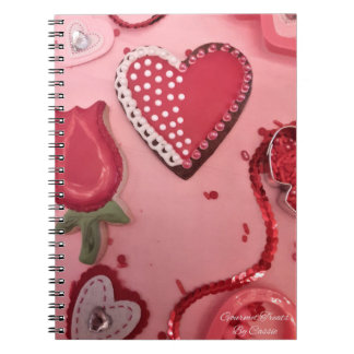 Carnet Coeurs et biscuits à sucre Rose