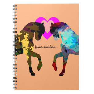 Carnet Coeurs et cheval d'enfants personnalisés