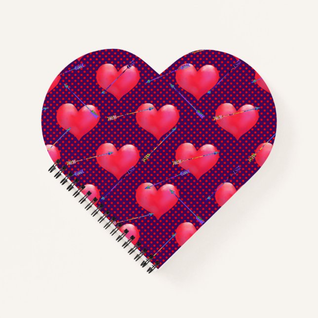 Carnet Coeurs et flèches peints | Saint Valentin (Devant)