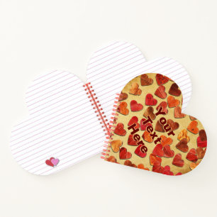 Carnet Coeurs Feuilles Automne Sur Vieux Papier