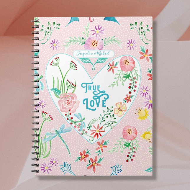 Carnet Coeurs Floral n Love Dragonfly Valentines Day (Créateur téléchargé)