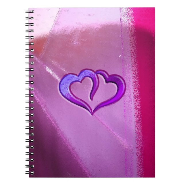 Carnet Coeurs gravés par pourpre (Devant)