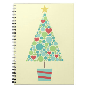 Carnet Coeurs mignons pastel moderne sapin de Noël