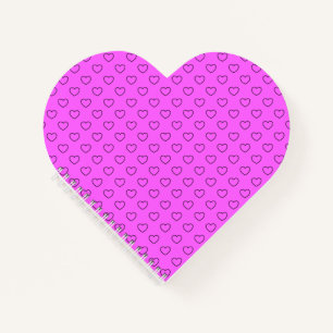 Carnet Coeurs Noirs En Forme De Coeur Rose