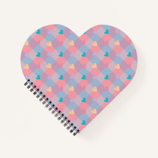 Carnet Cœurs pastel à motif damier – Joli motif transpare