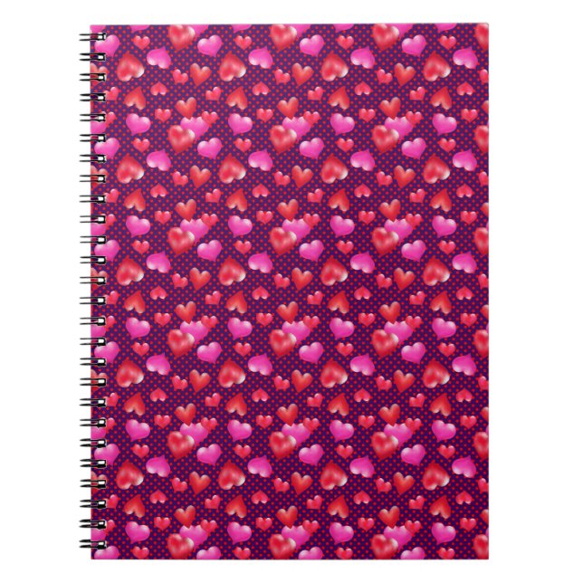 Carnet Coeurs peints Cadeau de la Saint-Valentin (Devant)