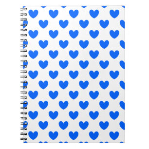 Carnet Coeurs polka bleu sur blanc