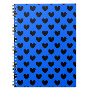 Carnet Coeurs polka noirs sur bleu
