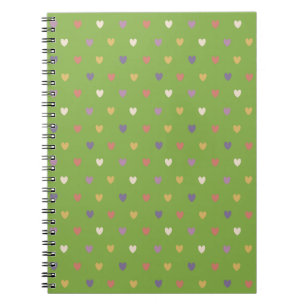 Carnet Coeurs Polka sur vert vert