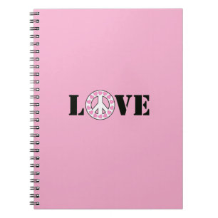 Carnet Cœurs roses chic amour paix