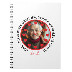 Carnet Coeurs rouges mignons Horloge Amour Grands-parents