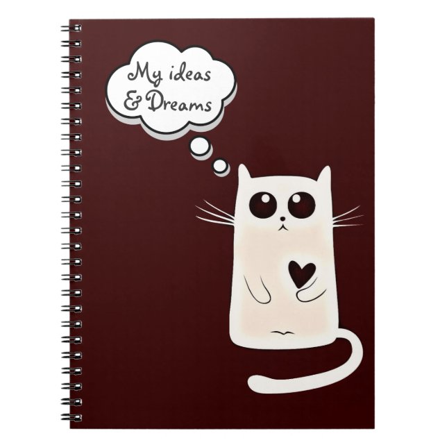 Carnet Coeurs solitaires Idées de chat et rêves (Devant)