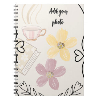 Carnet Coffee & Flowers Spiral Notebook for Book Lovers