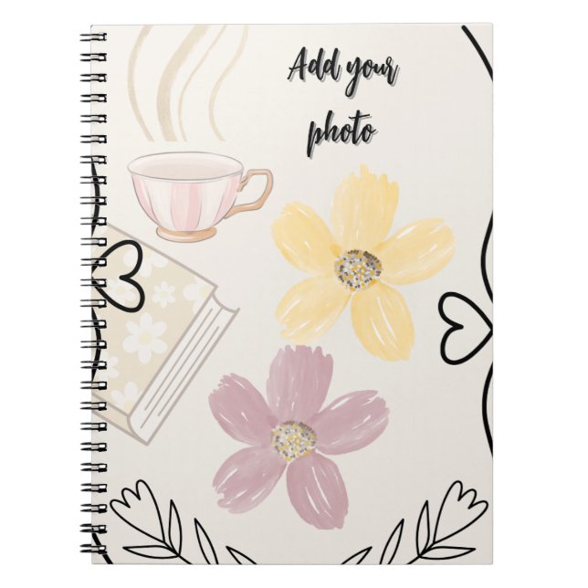 Carnet Coffee & Flowers Spiral Notebook for Book Lovers (Devant)