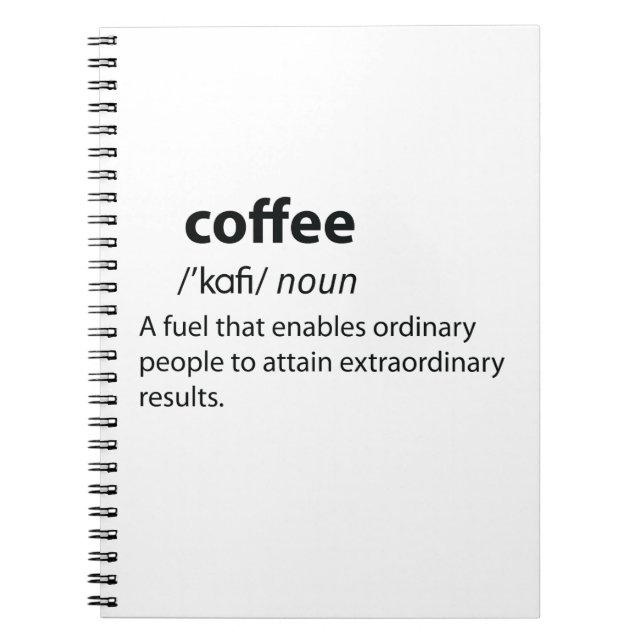 Carnet Coffee Funny Dictionnaire Définition (Devant)