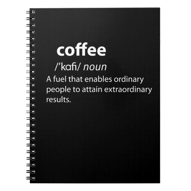 Carnet Coffee Funny Dictionnaire Définition (Devant)