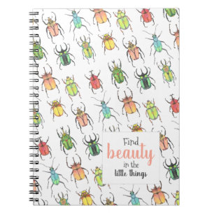 Carnet Coléoptère motif Lovebug avec citation